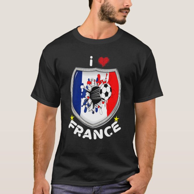 J'aime La France J'aime Le Football Maillot Pour L T-Shirt (Vorderseite)