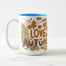 J'Aime La Mug À Deux Tons D'Automne