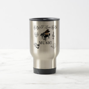 J'aime la musique - tasse de voyage de concepteur