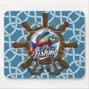 J'aime la pêche avec un tapis de souris à cordes n