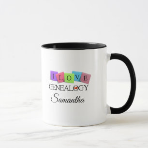 J'aime la tasse d'arbre généalogique de généal