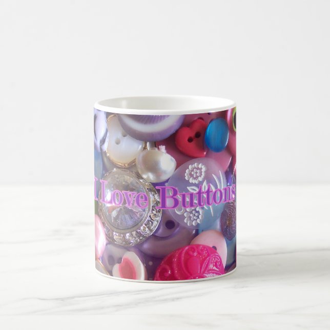 J'aime la tasse de boutons (Centre)