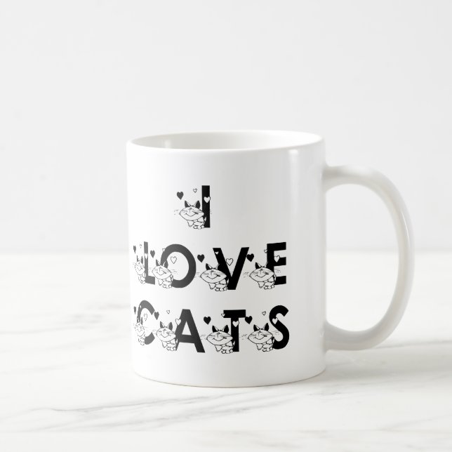 J'aime la tasse de café de chats (Droite)