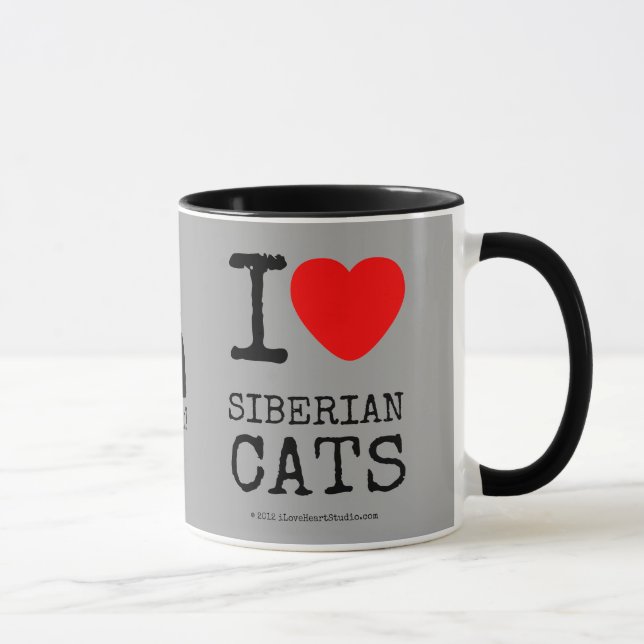 J'aime la tasse de café sibérienne de chats (Droite)