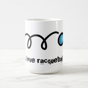J'aime la tasse de coffe de racquetball