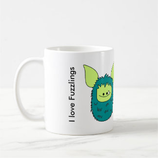 J'aime la tasse de Fuzzlings - Fuzzling vert