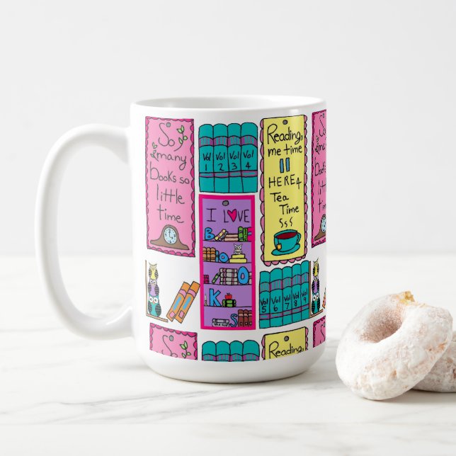 J'aime la tasse de livres (Avec donut)