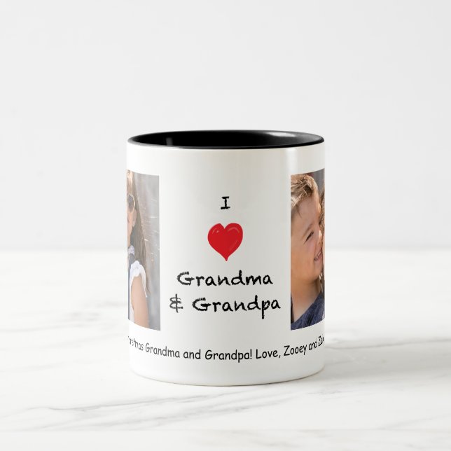 J'aime la tasse de photo de grand-maman et de (Centre)