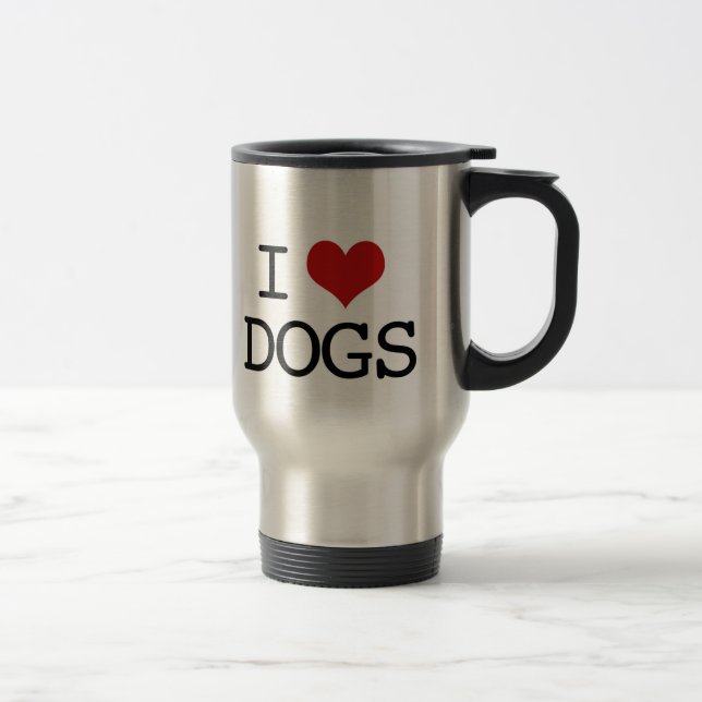 J'aime la tasse de voyage de chiens (Droit)