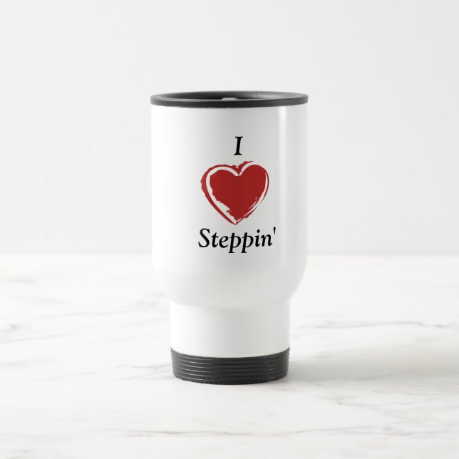 J'aime la tasse de voyage de Steppin (Centre)