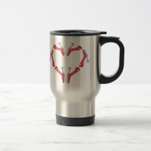 J'aime la tasse de voyage d'intoxiqué de chaussur