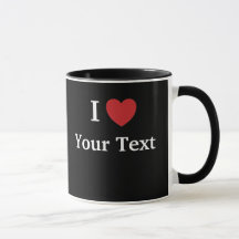 J'aime la tasse - noir - ajoute le texte