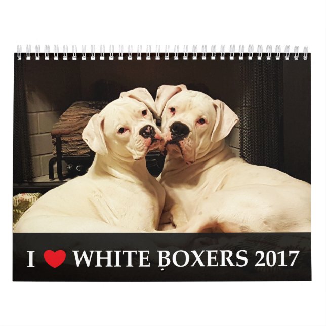 J'aime le calendrier blanc des boxeurs 2017 (Protection)