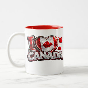 J'aime le Canada Mug de fan de soccer patriotique