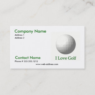 J'aime le carte de visite de golf