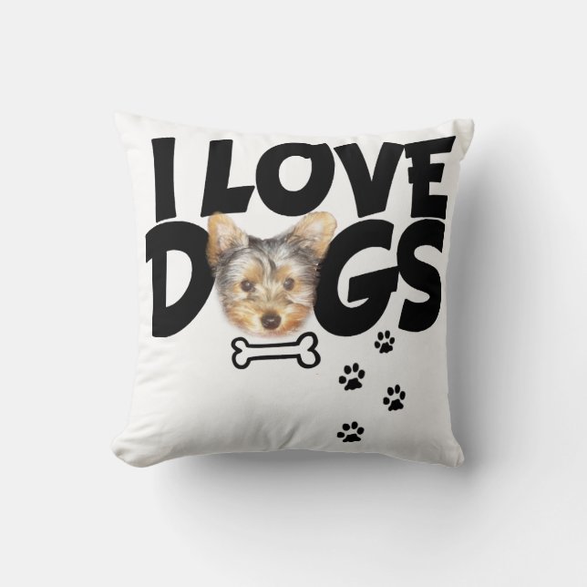 J'aime le chien : coussin (Recto)