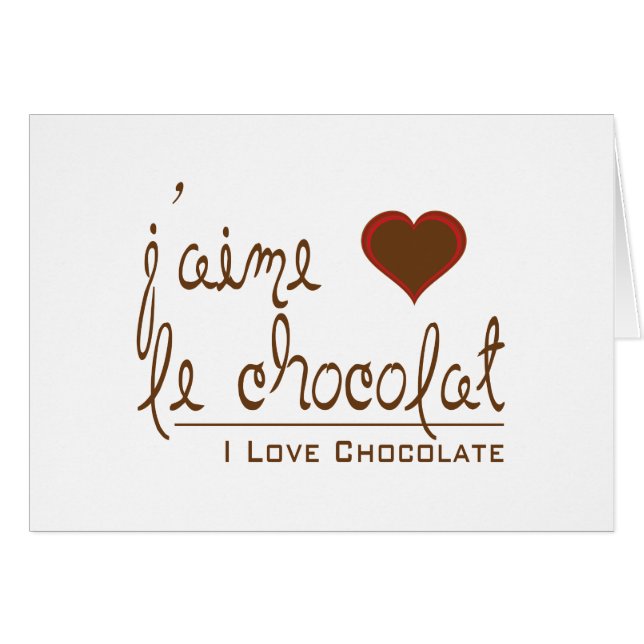 J'aime le chocolat, en français ! (Devant horizontal)