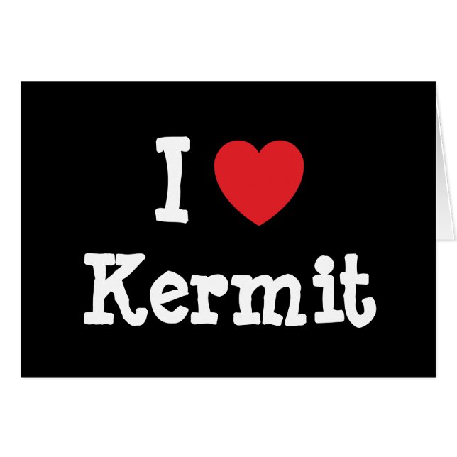 J'aime le coeur Kermit personnalisé (Devant horizontal)