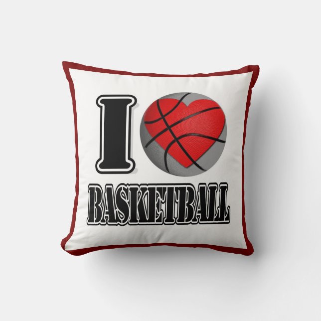J'aime le Coussin de basket-ball (Recto)