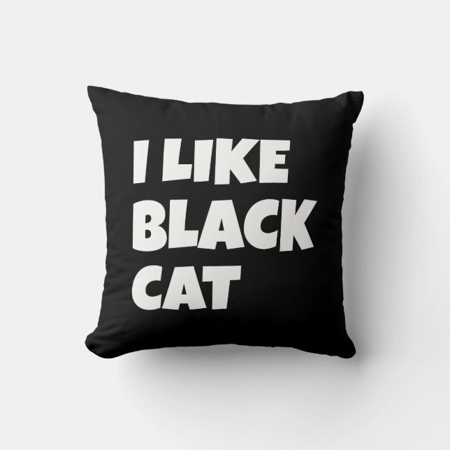J'Aime Le Coussin Design Chat Noir (Recto)