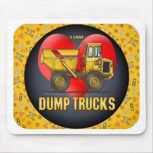 J'aime le grand tapis de souris de camions à benn