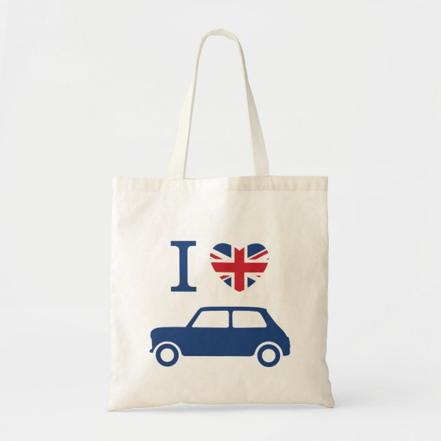 J'aime le mini sac fourre-tout à tonneliers - bleu (Devant)
