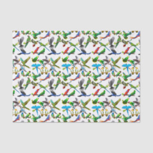 J'aime le papier de soie de soie de perroquets