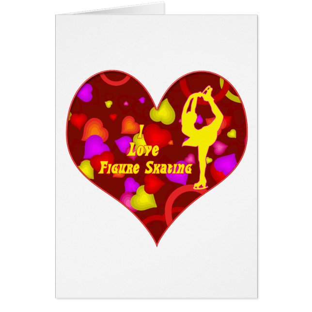 J'aime le rétro coeur de conception de patinage (Devant)