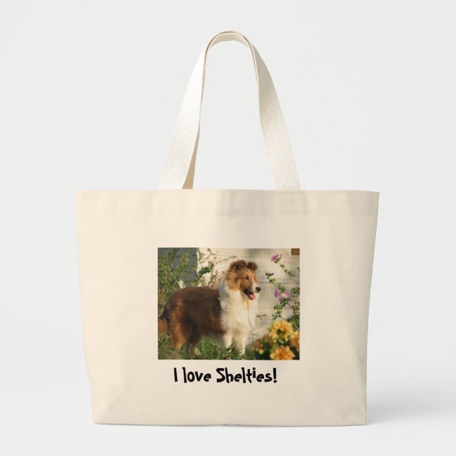 J'aime le sac fourre-tout à Shelties (Devant)