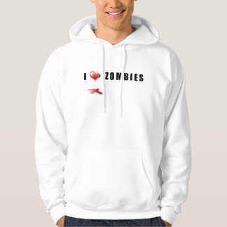 J'aime le sweat - shirt à capuche de zombis