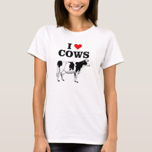 J'aime le T-shirt d'amusement de vaches
