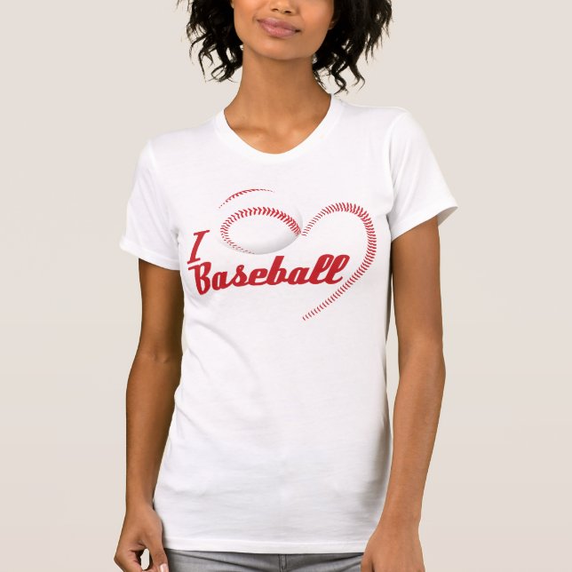 J'aime le T-shirt de base-ball (Devant)
