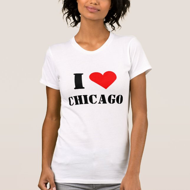 J'aime le T-shirt de coeur de Chicago (Devant)