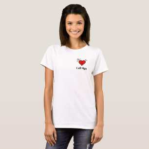 J'aime le T-shirt de coeur de radio-amateur