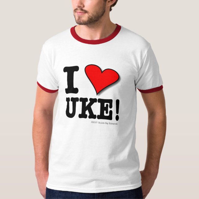 J'AIME le T-shirt de concepteur d'UKE (Devant)