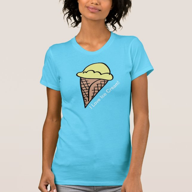 J'aime le T-shirt de crème glacée (Devant)