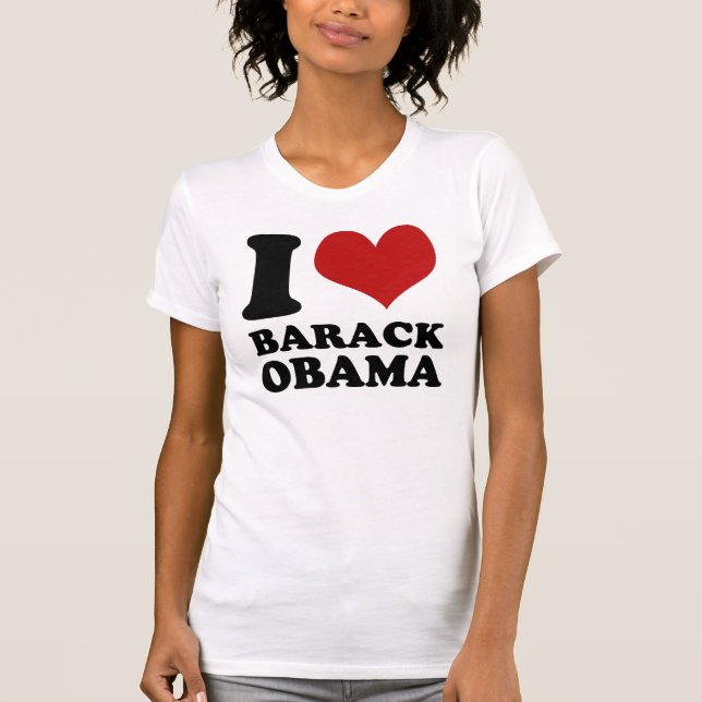 J'aime le T-shirt de cru de Barack Obama (Devant)