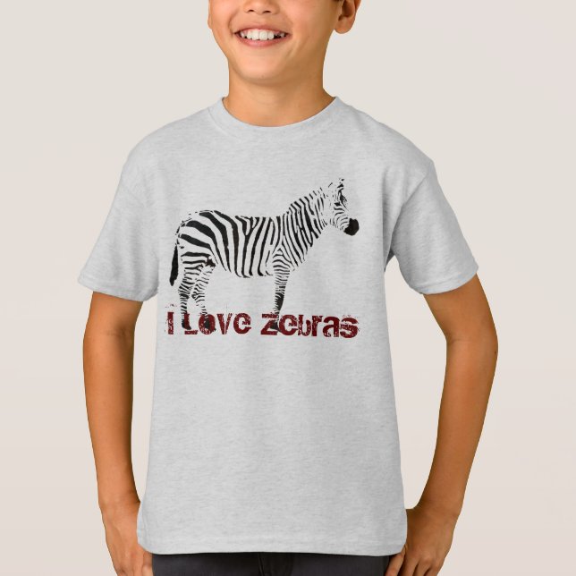 J'aime le T-shirt de l'enfant de zèbres (Devant)