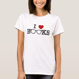 J'aime le T-shirt de livres (avec les verres nerd)