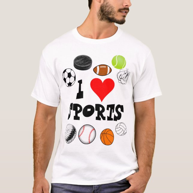 J'AIME LE T-SHIRT DE SPORTS (Devant)