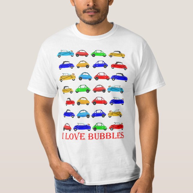 J'aime le T-shirt de voitures de bulle (Devant)