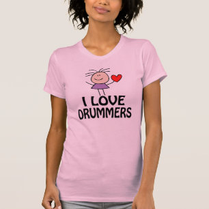 J'aime le T-shirt des femmes de batteurs