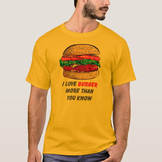 J'aime le T-shirt d'hamburger (Devant)