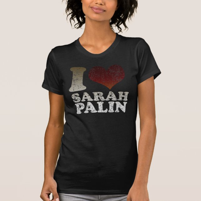 J'aime le T-shirt d'obscurité de Sarah Palin (Devant)