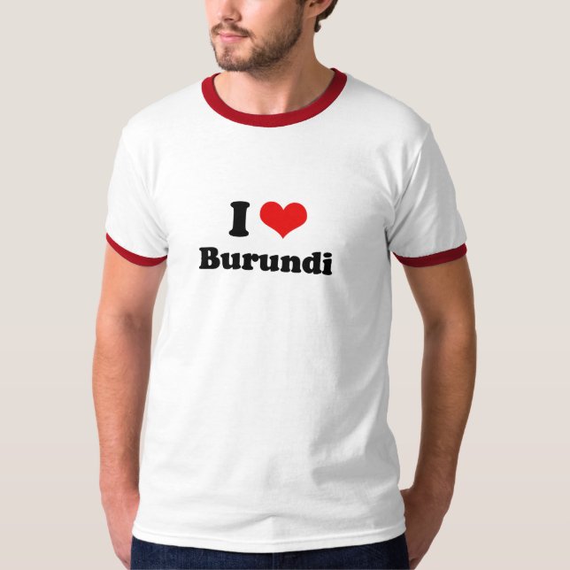 J'aime le T-shirt du Burundi (Devant)