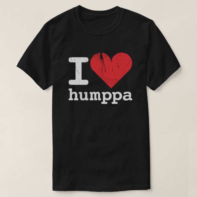 J'aime le T-shirt foncé de base de Humppa (Design devant)