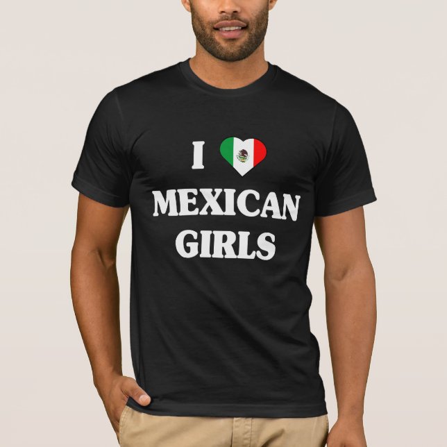J'aime le T-shirt mexicain de filles (Devant)