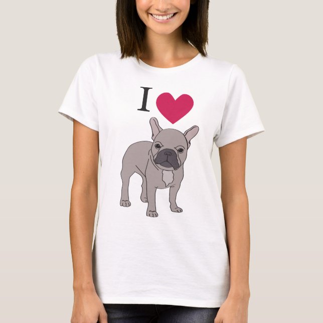 J'aime le T-shirt mignon de dessus de chien de (Devant)