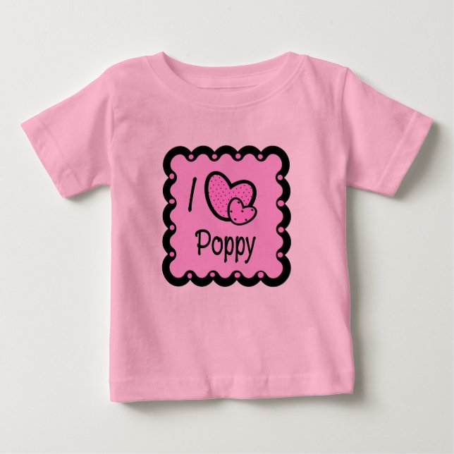 J'aime le T-shirt mignon de pavot (Devant)