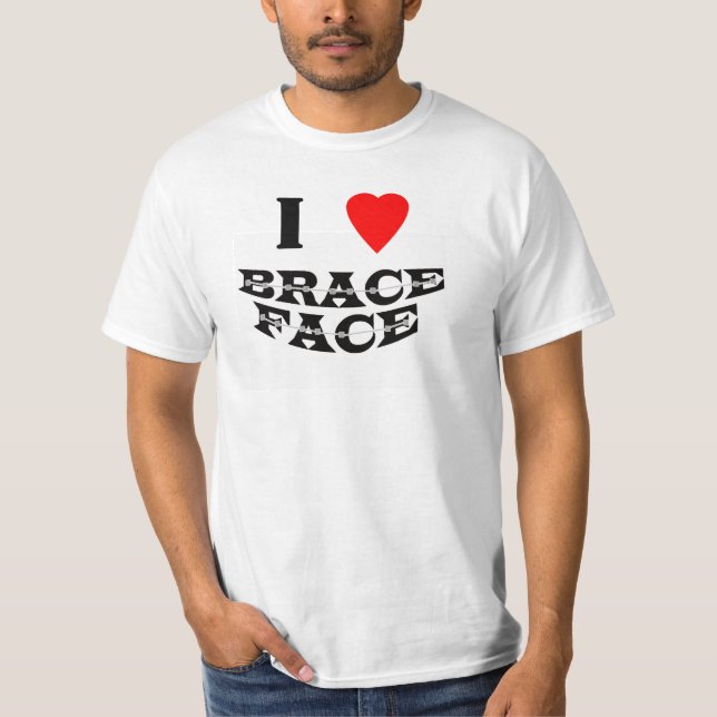 J'aime le visage de croisillon - T-shirt blanc de (Devant)